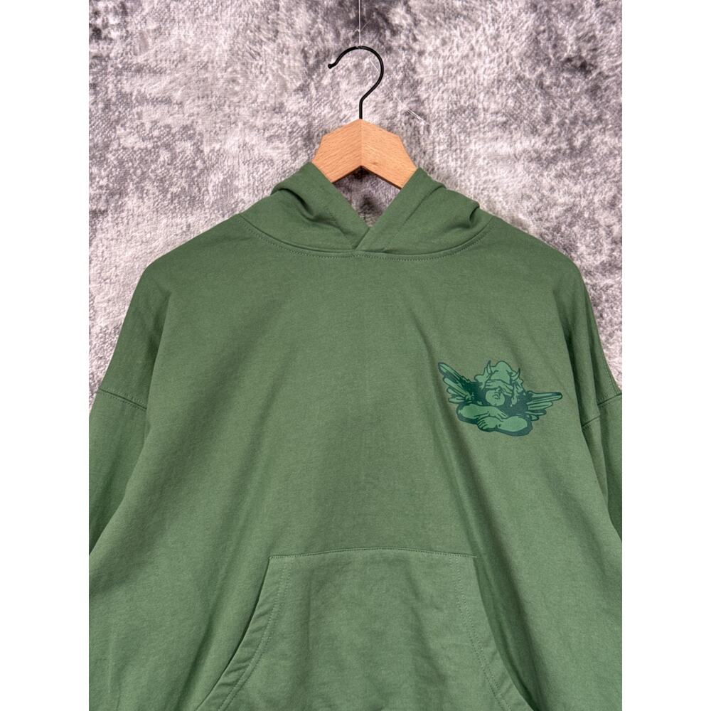 Boys Lie Charmer Hoodie XS / S Womens Green Oversized Pullover Sweatshirt - Picture 3 of 9
